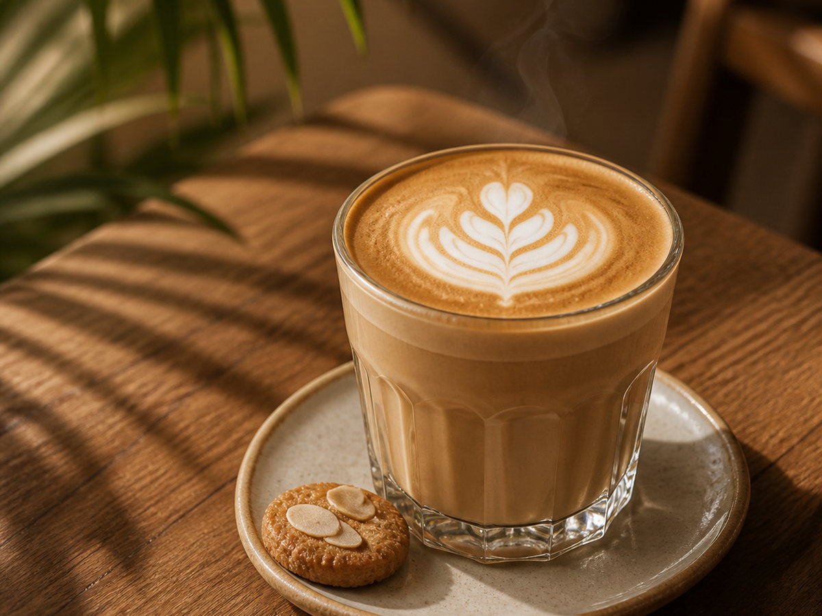 Latte de la casa con galleta
